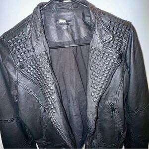 Slate & Willow Black Studded Leather Jacket